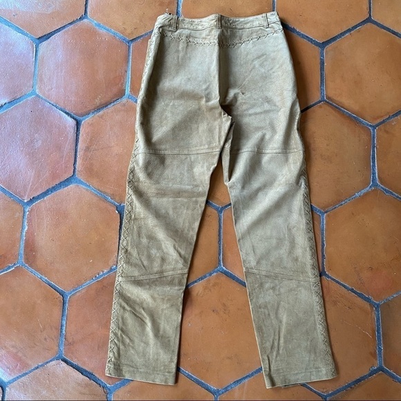 NEW JONES NEW YORK COUNTRY 8 100% LEATHER SUEDE PANTS Camel Color Western NWT - Picture 6 of 10